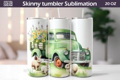 Spring Vintage Truck Tumbler Wrap | Easter Animal Tumbler Product Image 1