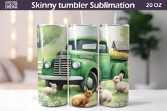 Spring Vintage Truck Tumbler Wrap | Easter Animal Tumbler Product Image 1