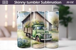 Spring Vintage Truck Tumbler Wrap | Farm Retro Truck Tumbler Product Image 1