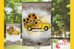 Sunflower Farm Truck|12&quot; x 18&quot; Garden Flag Design JPEG Product Image 1