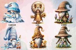 Spring Zodiac Gnome Watercolor Clipart - 24 Variations Product Image 4