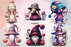 Spring Zodiac Gnome Watercolor Clipart - 24 Variations Product Image 5