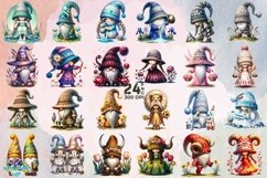 Spring Zodiac Gnome Watercolor Clipart - 24 Variations Product Image 7