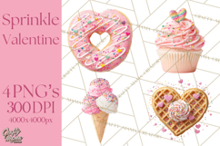 Rainbow Sprinkle Valentine Dessert Clipart PNG Product Image 1