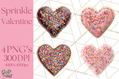 Rainbow Sprinkle Valentine Dessert Clipart PNG Product Image 1