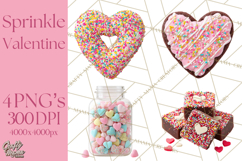 Rainbow Sprinkle Valentine Dessert Clipart PNG Product Image 1