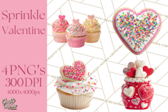 Rainbow Sprinkle Valentine Dessert Clipart PNG Product Image 1