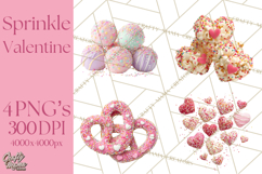 Rainbow Sprinkle Valentine Dessert Clipart PNG Product Image 1