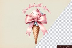 Coquette Pink Ice Cream PNG, Sublimation Design. Product Image 1