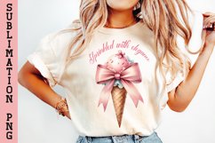 Coquette Pink Ice Cream PNG, Sublimation Design. Product Image 2