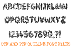 Sprout Vine Alphabet Lettering Font Leaves Seaweed ABC OTF Product Image 2