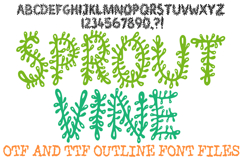 Sprout Vine Alphabet Lettering Font Leaves Seaweed ABC OTF  by Squeeb Creative