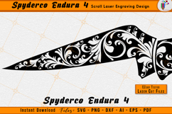 Spyderco Endura 4 Scrollwork Laser Engraving File Scroll SVG
