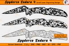 Spyderco Endura 4 Scrollwork Laser Engraving File Scroll SVG