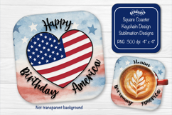 Patriotic 4th of July square coaster png Independence day Product Image 1