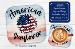 Patriotic 4th of July square coaster png Independence day Product Image 1