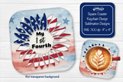 Patriotic 4th of July square coaster png Independence day Product Image 1