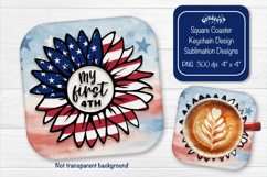 Patriotic 4th of July square coaster png Independence day Product Image 1