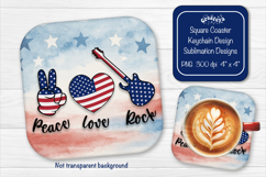 Patriotic 4th of July square coaster png Independence day Product Image 1