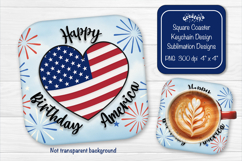 Patriotic 4th of July square coaster png Independence day Product Image 1
