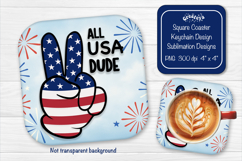 Patriotic 4th of July square coaster png Independence day Product Image 1