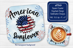 Patriotic 4th of July square coaster png Independence day Product Image 1