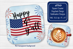 Patriotic 4th of July square coaster png Independence day Product Image 1