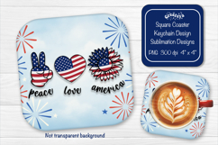 Patriotic 4th of July square coaster png Independence day Product Image 1