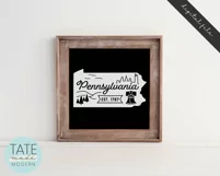 Pennsylvania state SVG cut file - Vintage USA state SVG Product Image 2