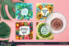 Summer Square Coasters | Beach Quotes | Life is better Product Image 1