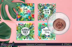 Summer Square Coasters | Beach Quotes| Beach Crew Product Image 1