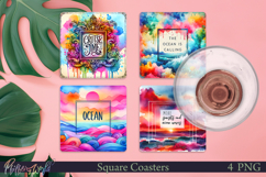 Summer Square Coasters | Beach Quotes| Ocean Product Image 1