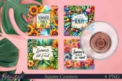 Summer Square Coasters | Beach Quotes | Summer state of mind Product Image 1