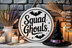 Squad Ghouls SVG File | Halloween Round Sign SVG Product Image 2