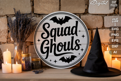 Squad Ghouls SVG File | Halloween Round Sign SVG Product Image 3