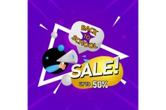 Square back to school sale banner design Product Image 1