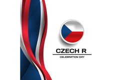 Square banner czech republic with abstract wave template Product Image 1
