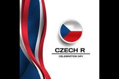 Square banner czech republic with abstract wave template Product Image 2