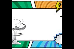 Square blank comic cartoon frame colorful background templat Product Image 2
