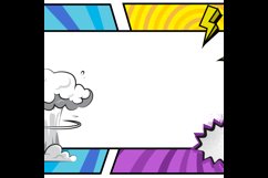 Square blank comic cartoon frame colorful background templat Product Image 2