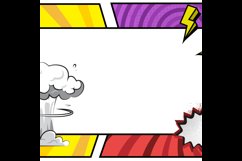 Square blank comic cartoon frame colorful background templat Product Image 2