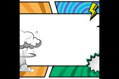 Square blank comic cartoon frame colorful background templat Product Image 2