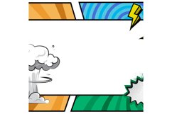 Square blank comic cartoon frame colorful background templat Product Image 1