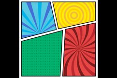 Square cartoon comic background set colorful design Product Image 2