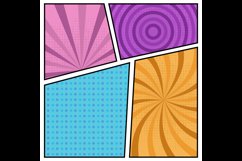 Square cartoon comic background set colorful vector Product Image 2