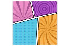 Square cartoon comic background set colorful vector Product Image 1