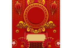Square Chinese New Year Flyer And Poster Template Concept Product Image 1