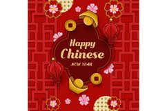 Square Chinese New Year Template Suitable For Promotion Post Product Image 1