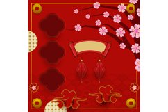 Square Chinese New Year Vertical Poster Template Isolated Product Image 1