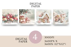 Pink Christmas Paper Junk Journal Square Product Image 1